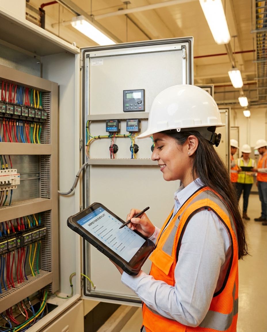 Ingeniera SEDYCSA inspeccionando instalacion